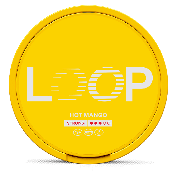LOOP Hot Mango Strong Product Label