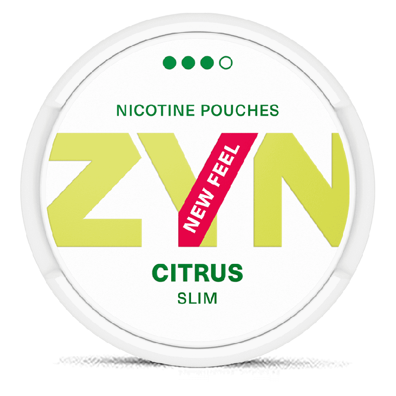 ZYN Slim Citrus Strong New Feel Product Label