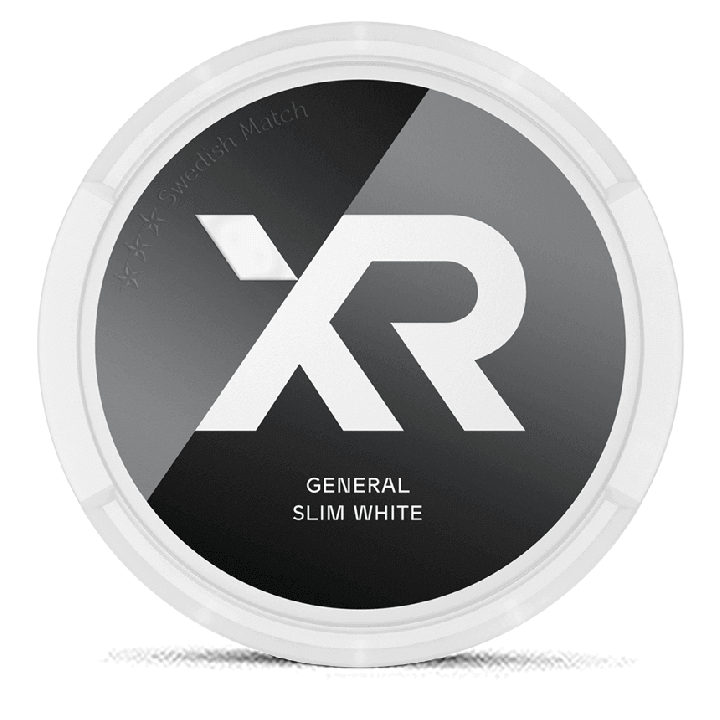 XR General Slim White Portion snus can at Snusdaddy.com