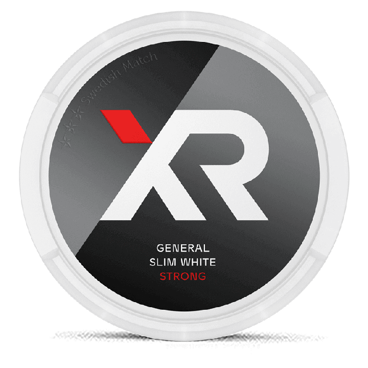 XR General Slim White Portion Strong snus can at Snusdaddy.com