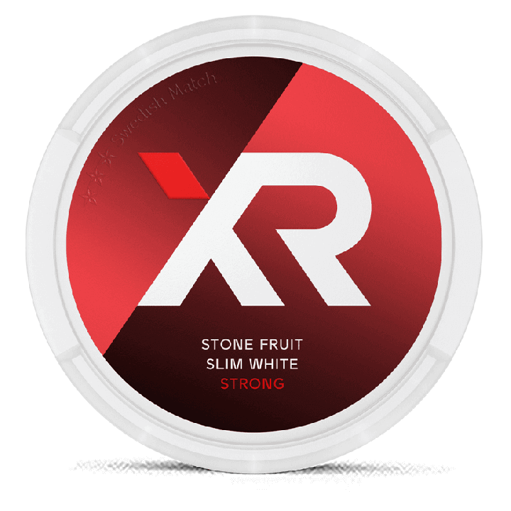 XR Stone Fruit Strong Slim White Product Label