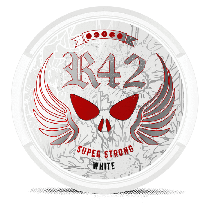 R42 White Portion Super Strong snus can at Snusdaddy.com