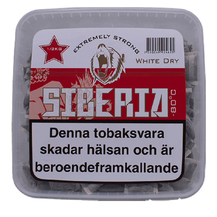 Siberia -80 White Dry Portion 500 g Product Label
