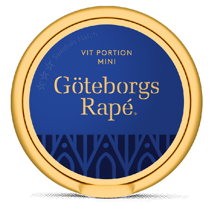 Göteborgs Rapé White Mini snus can at Snusdaddy.com