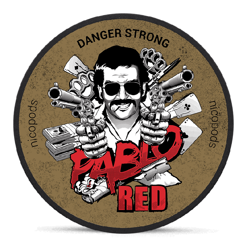 Pablo Red Super Strong Slim All White Product Label Pablo Red Super Strong Slim All White Product Label