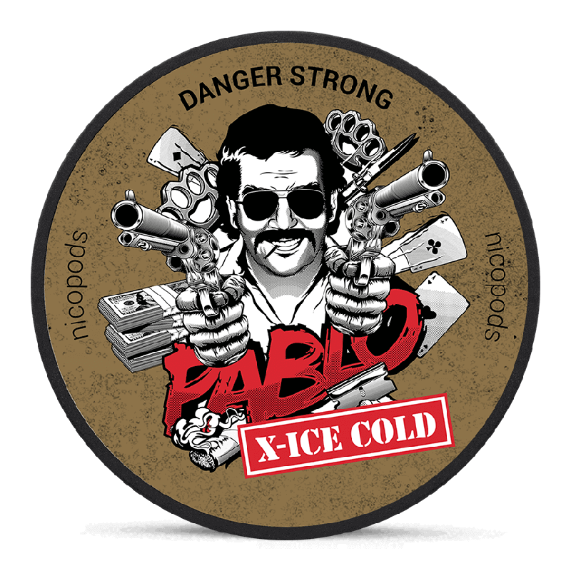 Pablo X-Ice Cold Super Strong Slim All White Product Label Pablo X-Ice Cold Super Strong Slim All White Product Label