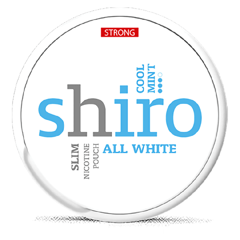Shiro All White Slim Cool Mint Strong Product Label Shiro All White Slim Cool Mint Strong Product Label