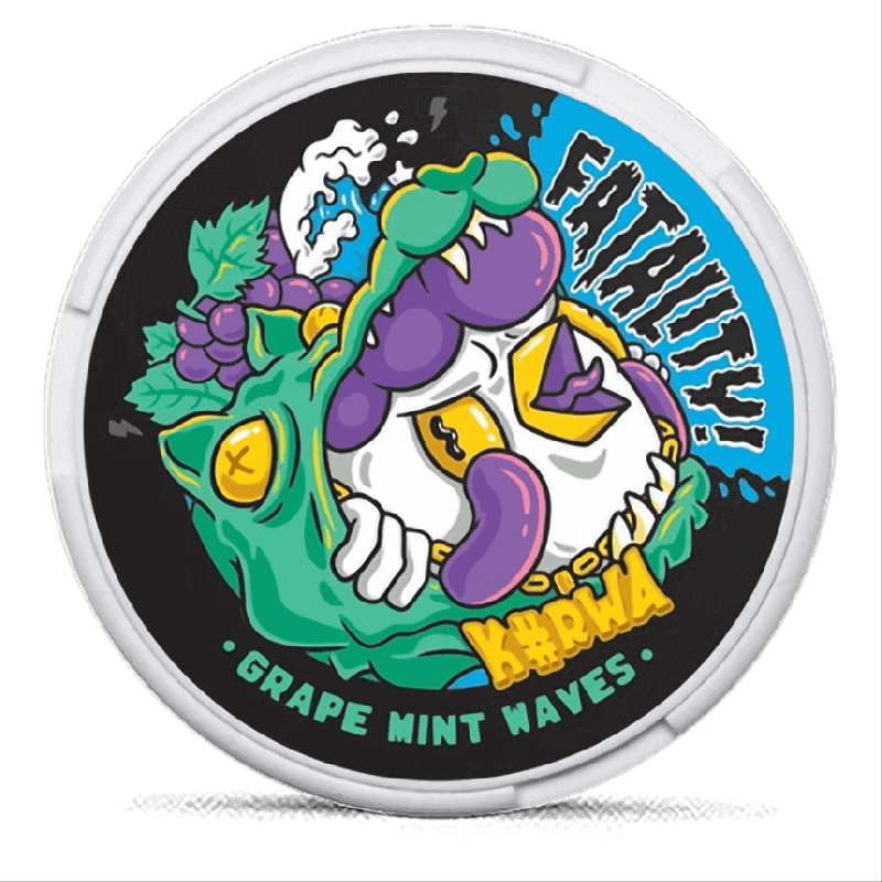 Kurwa FATALITY Grape Mint Waves 50 mg Product Label Kurwa FATALITY Grape Mint Waves 50 mg Product Label