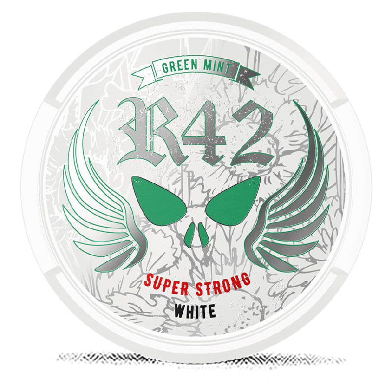R42 Green Mint White Portion Super Strong Product Label R42 Green Mint White Portion Super Strong Product Label