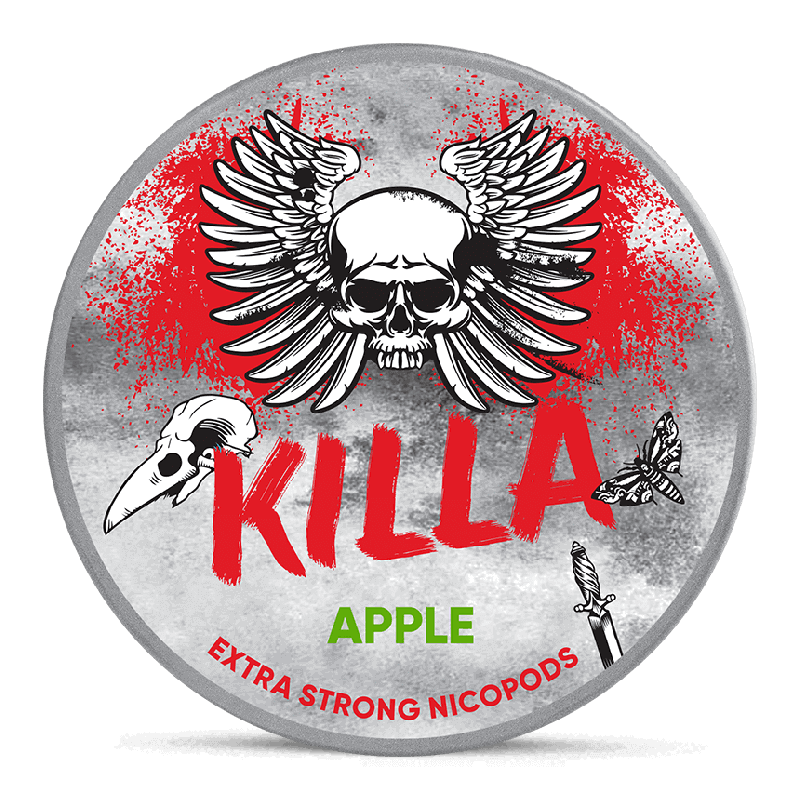 Killa Apple Extra Strong Slim All White Product Label Killa Apple Extra Strong Slim All White Product Label