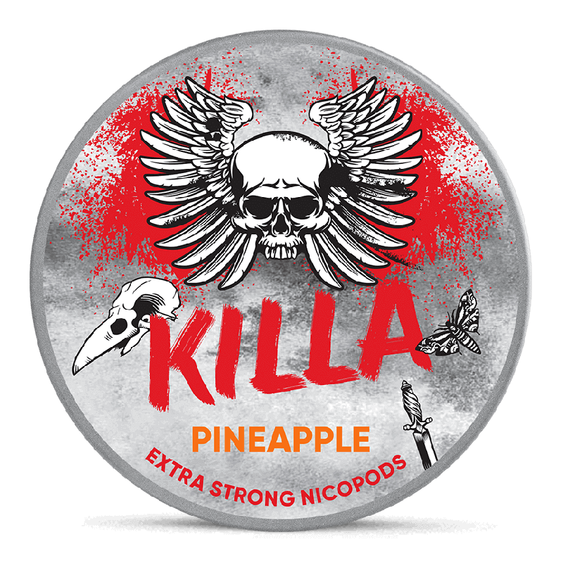 Killa Pineapple Extra Strong Slim All White Product Label Killa Pineapple Extra Strong Slim All White Product Label