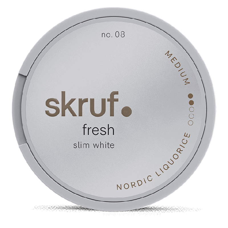 Skruf no. 08 Slim Nordic White Portion Product Label Skruf no. 08 Slim Nordic White Portion Product Label