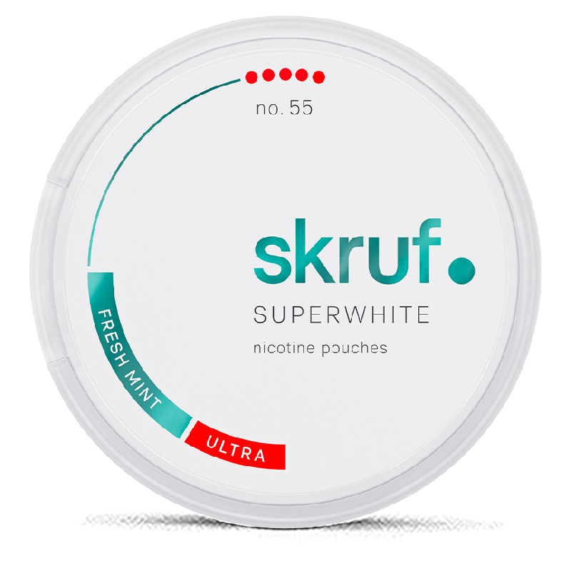 Skruf no. 55 Super White Slim Fresh No. 5 Product Label Skruf no. 55 Super White Slim Fresh No. 5 Product Label