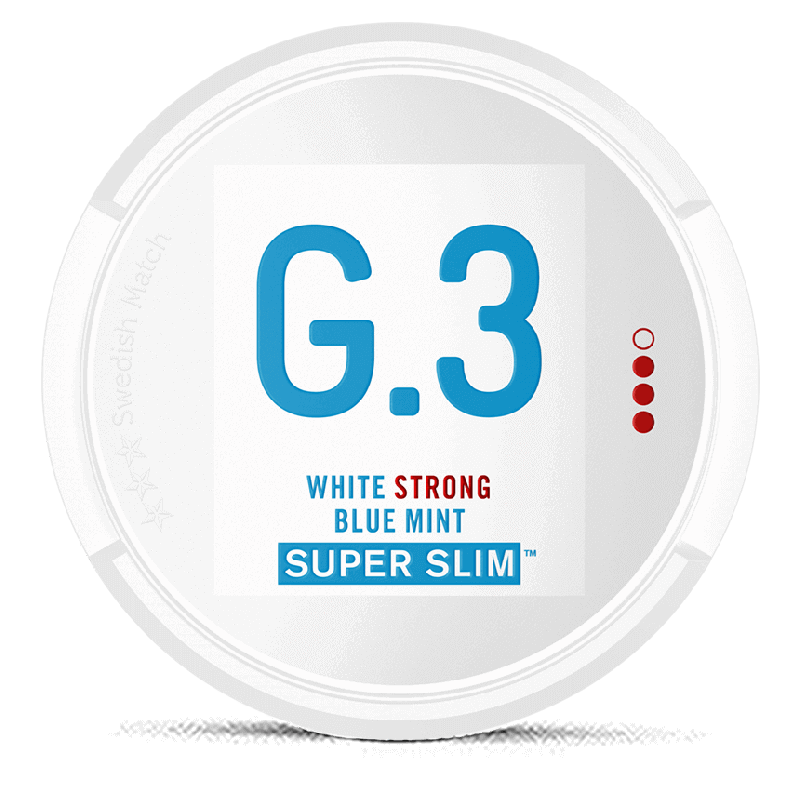 G.3 Blue Mint Super Slim White Portion Strong Product Label G.3 Blue Mint Super Slim White Portion Strong Product Label